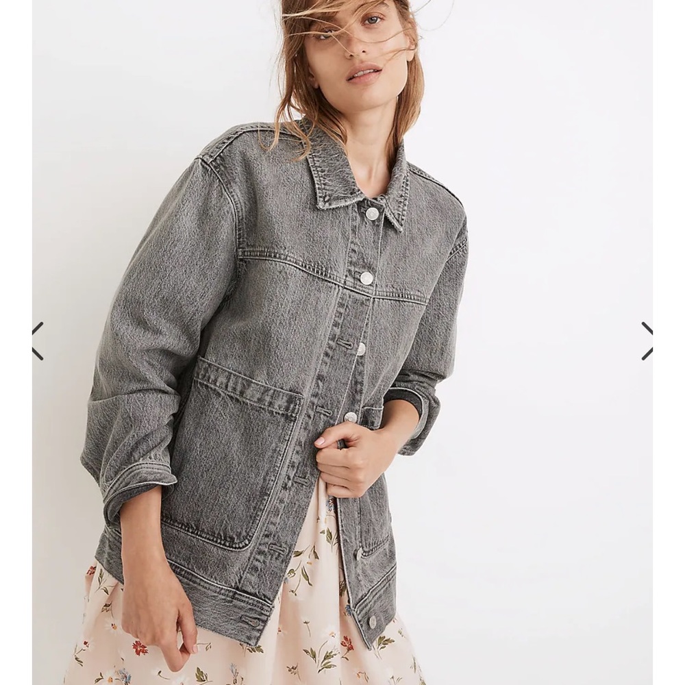 Madewell Denim Patch Pocket Trucker Jacket in Noll Wash NWT